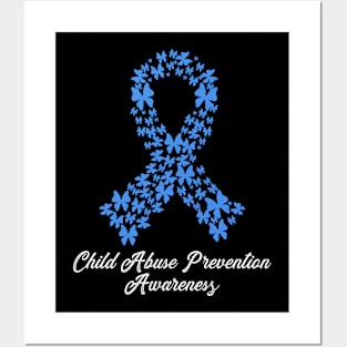 Child Abuse Prevention Awareness Month Blue Ribbon gift idea Posters and Art